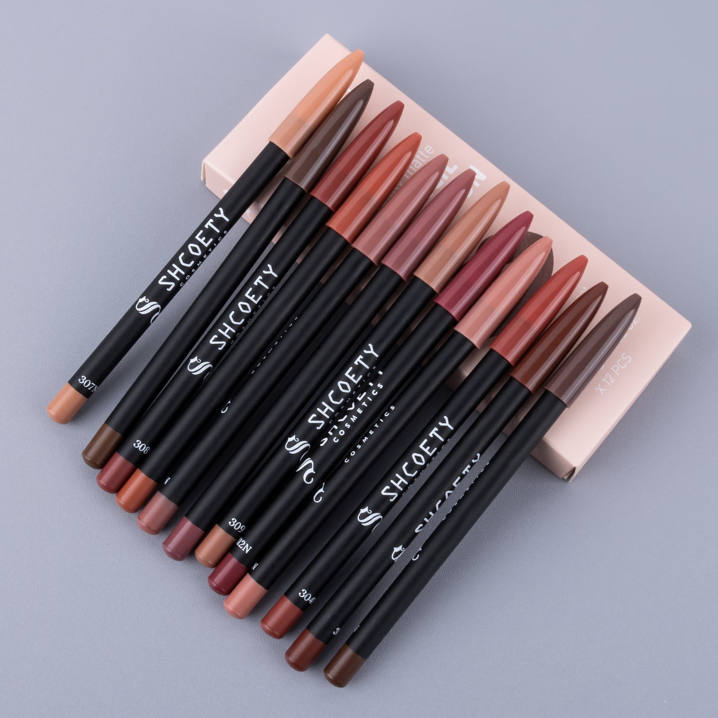 12-color matte lipstick lip liner set nude color non-fading long-lasting