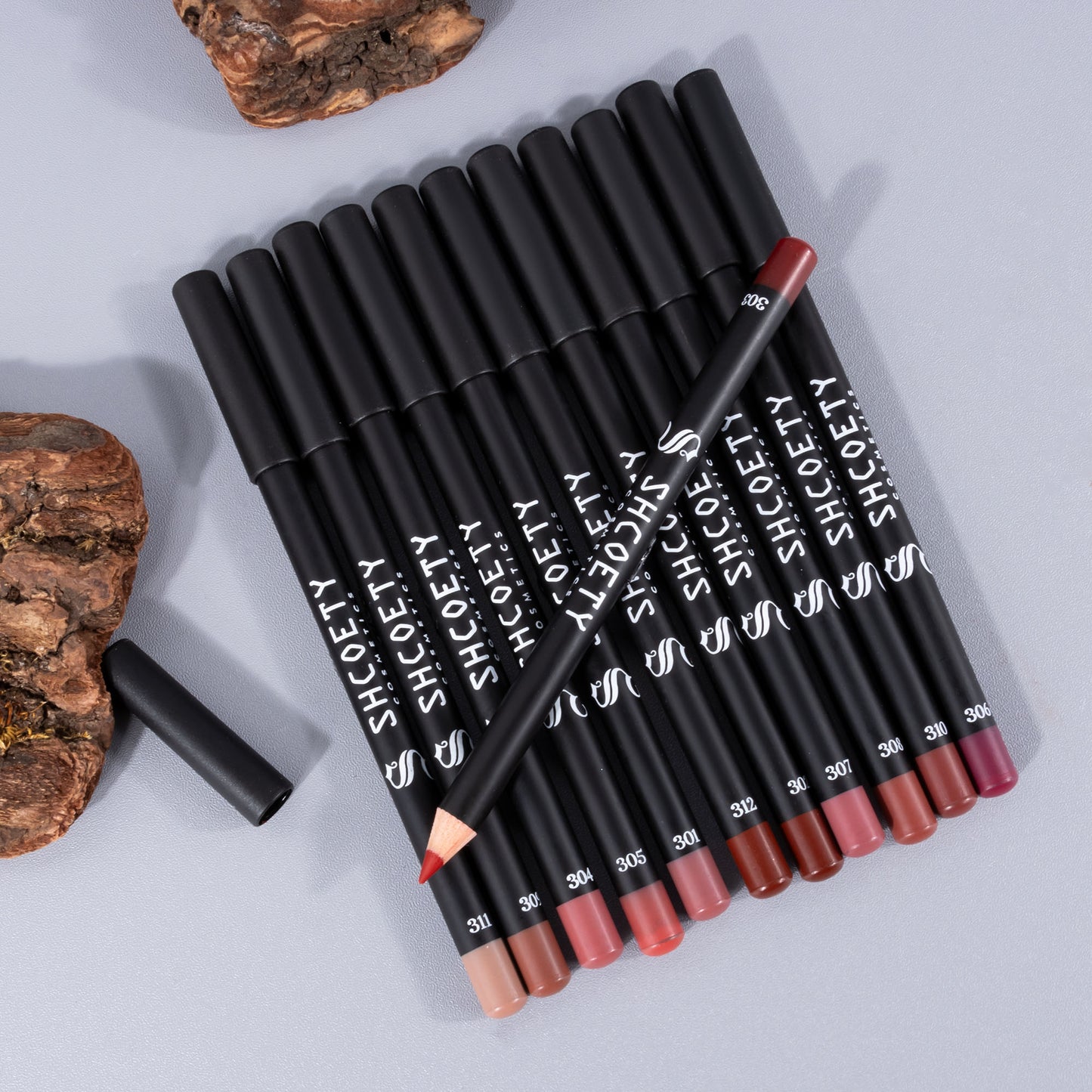 12色哑光唇线笔日常使用