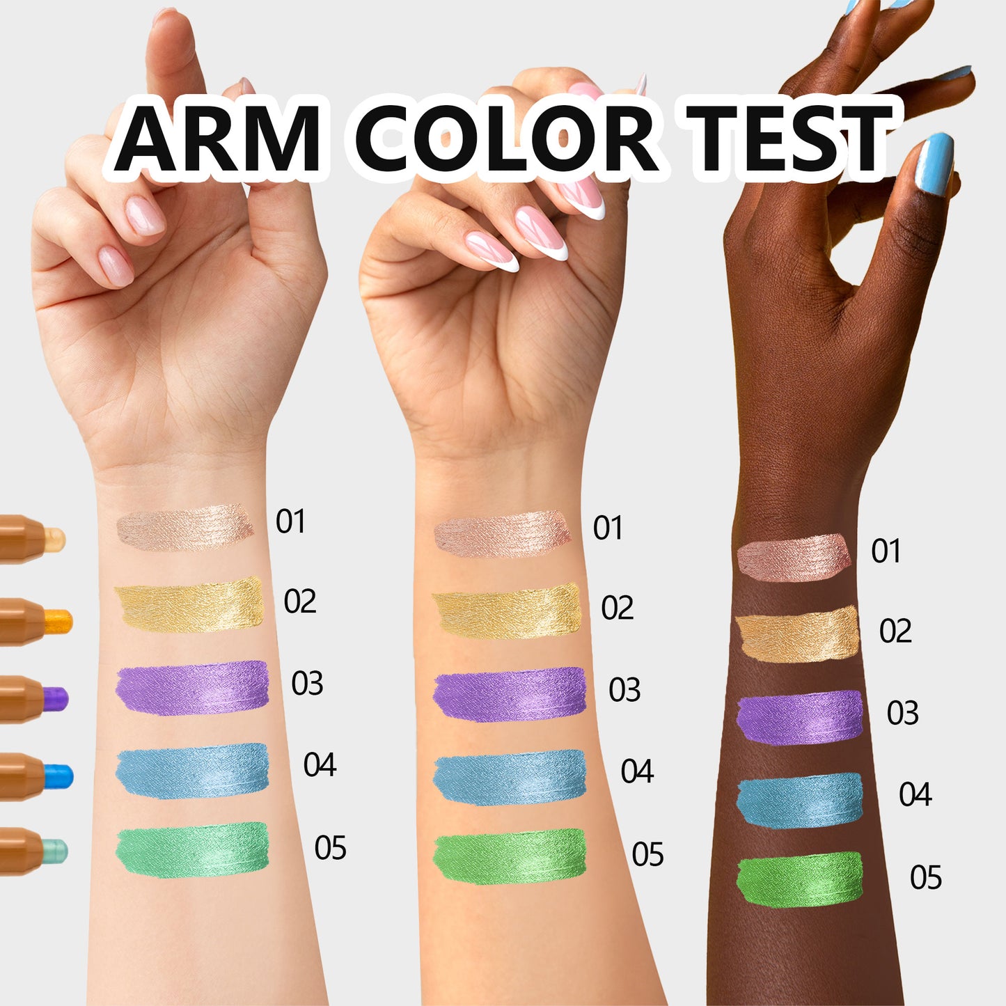 SHCOETY 5 FARBEN Lidschatten + Eyeliner mit zwei Enden, Creme-Lidschatten und sanft gleitender Eyeliner – wasserfest und knitterfrei