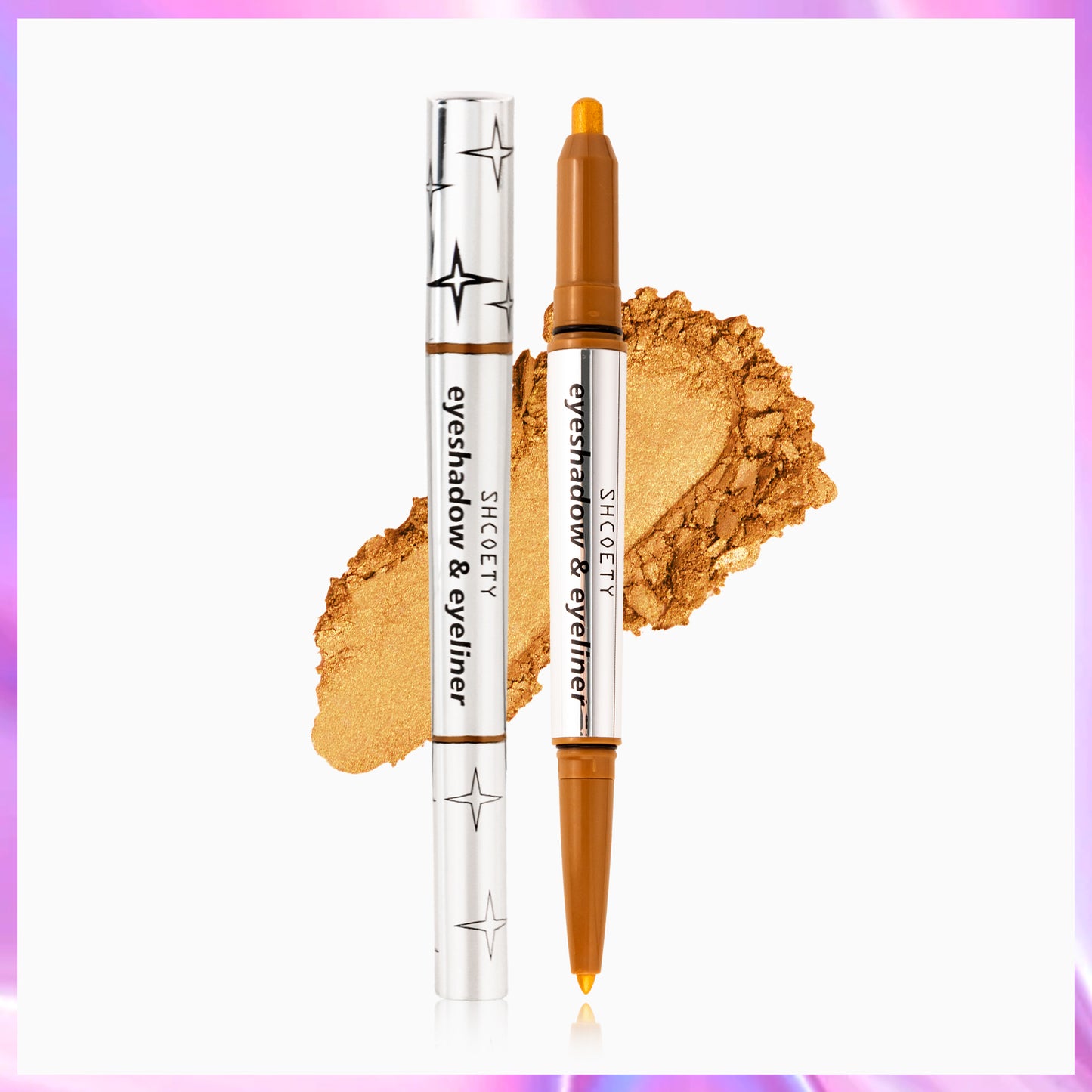 SHCOETY 5 FARBEN Lidschatten + Eyeliner mit zwei Enden, Creme-Lidschatten und sanft gleitender Eyeliner – wasserfest und knitterfrei