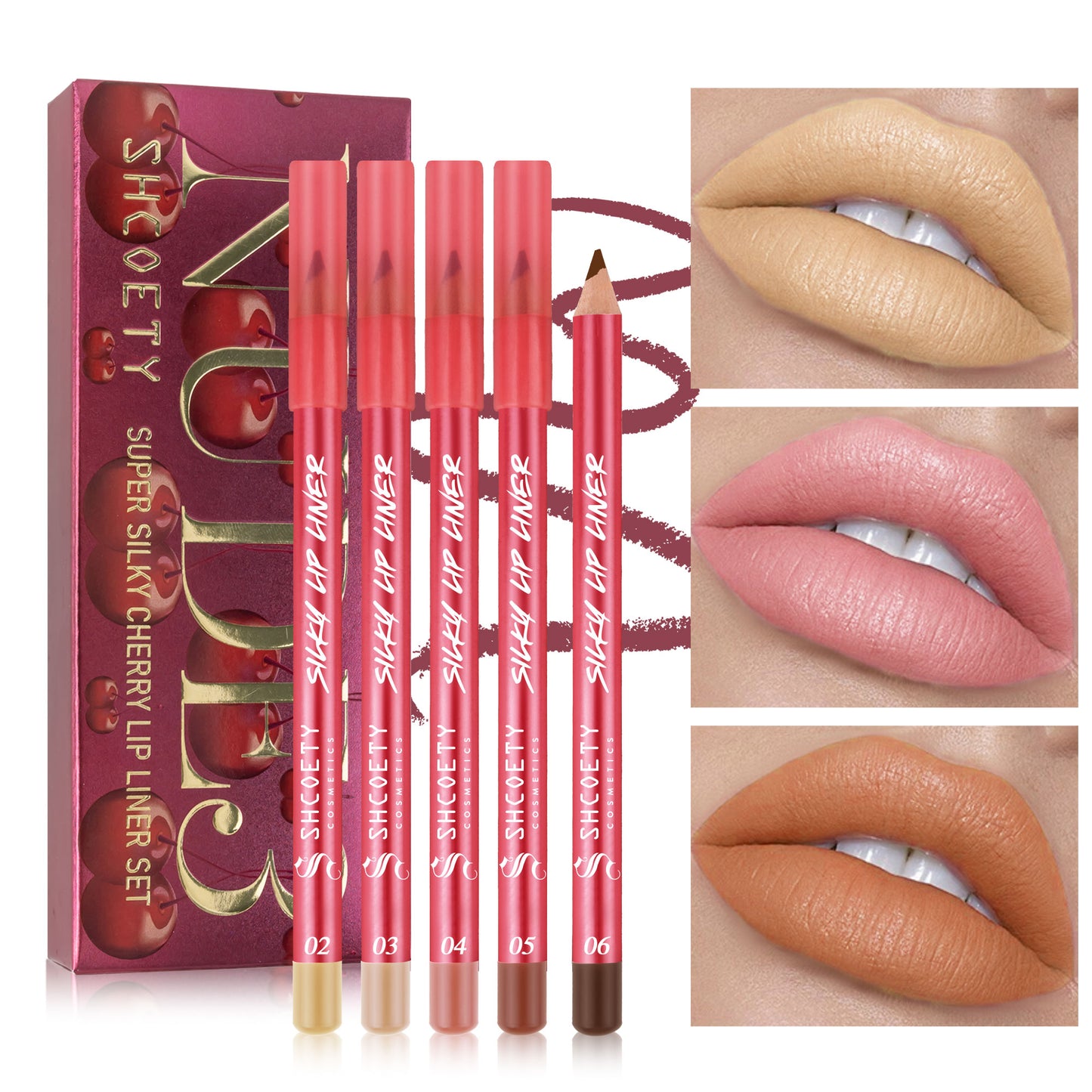 12-color matte lipstick lip liner set nude color lasting and not taking off