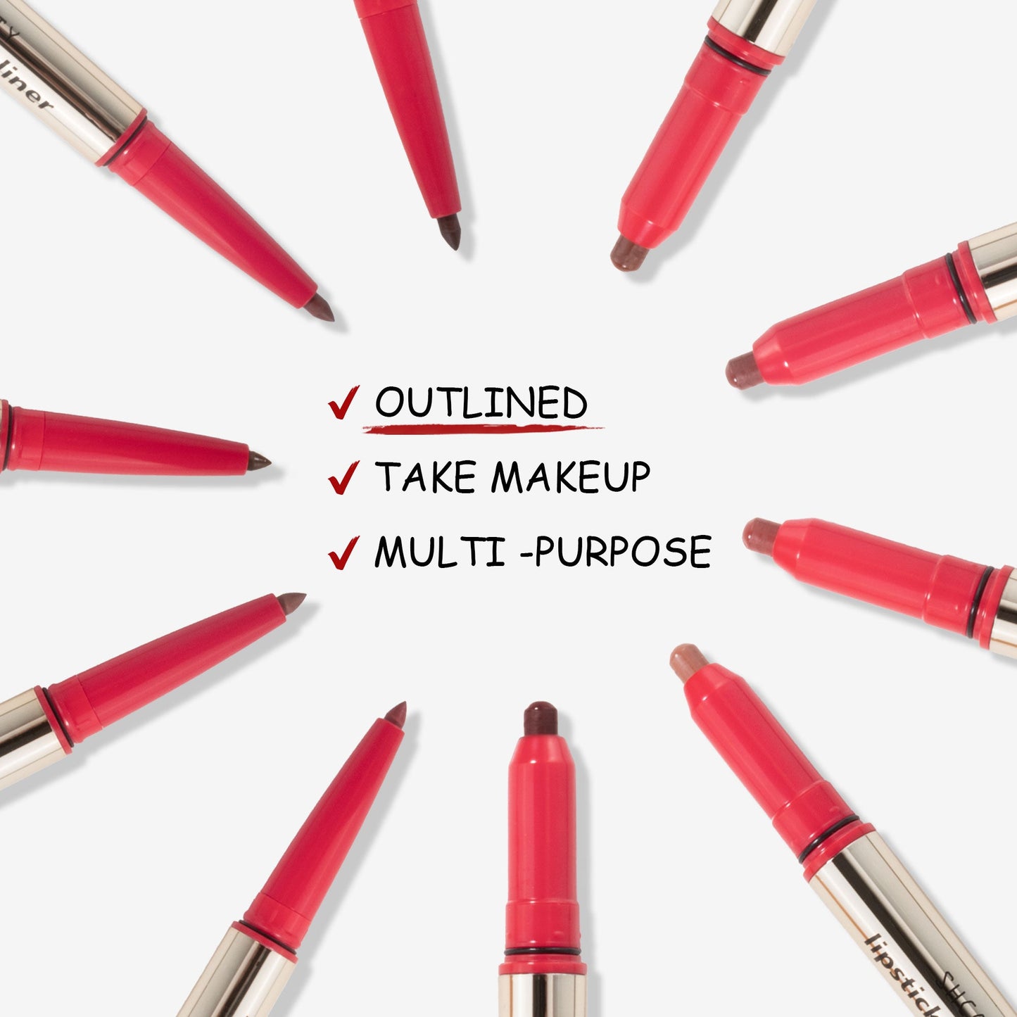 SHCOETY 12 Farben Matte Liquid Lip Liner Set, Dual-Use-Lippenstift und Lipliner Combo, Einfach aufzutragen, Langanhaltende, Viskose Formel, Soft Tip Applikator, Lippen Make-Up Geschenkset