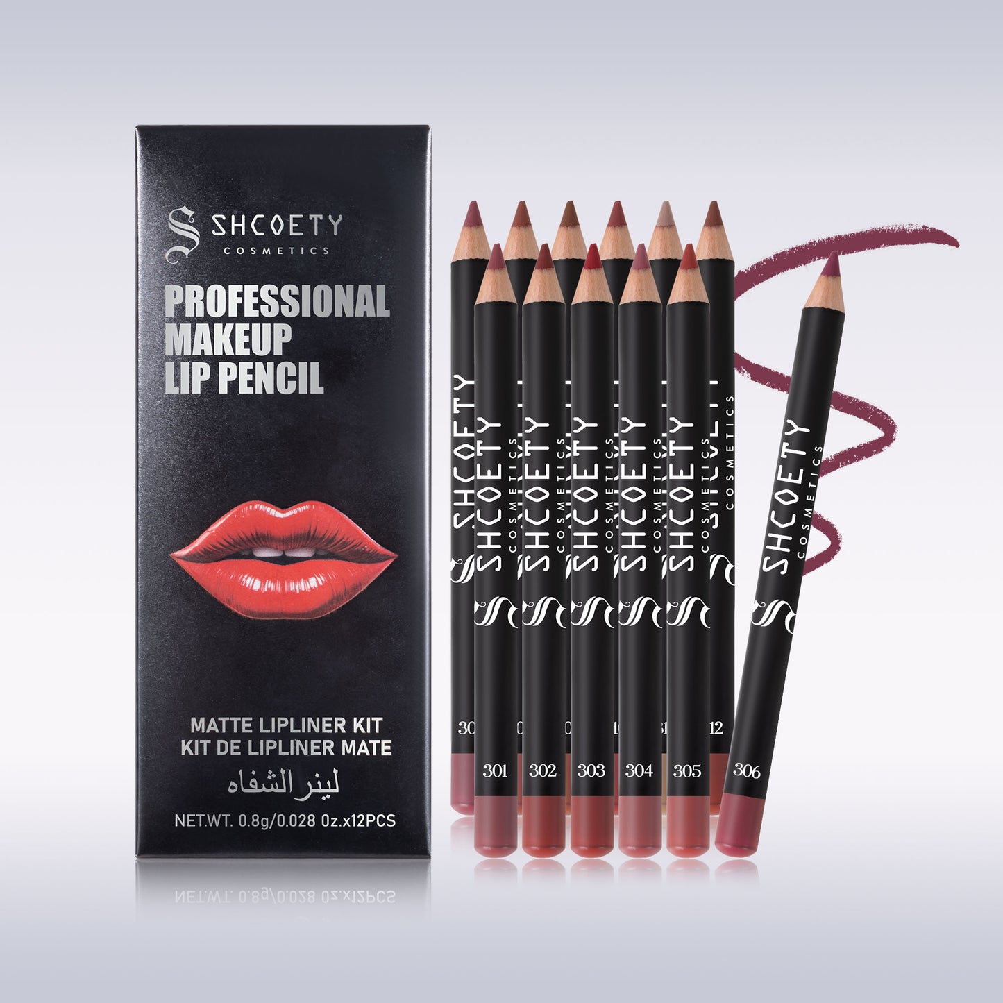 12色哑光唇线笔日常使用