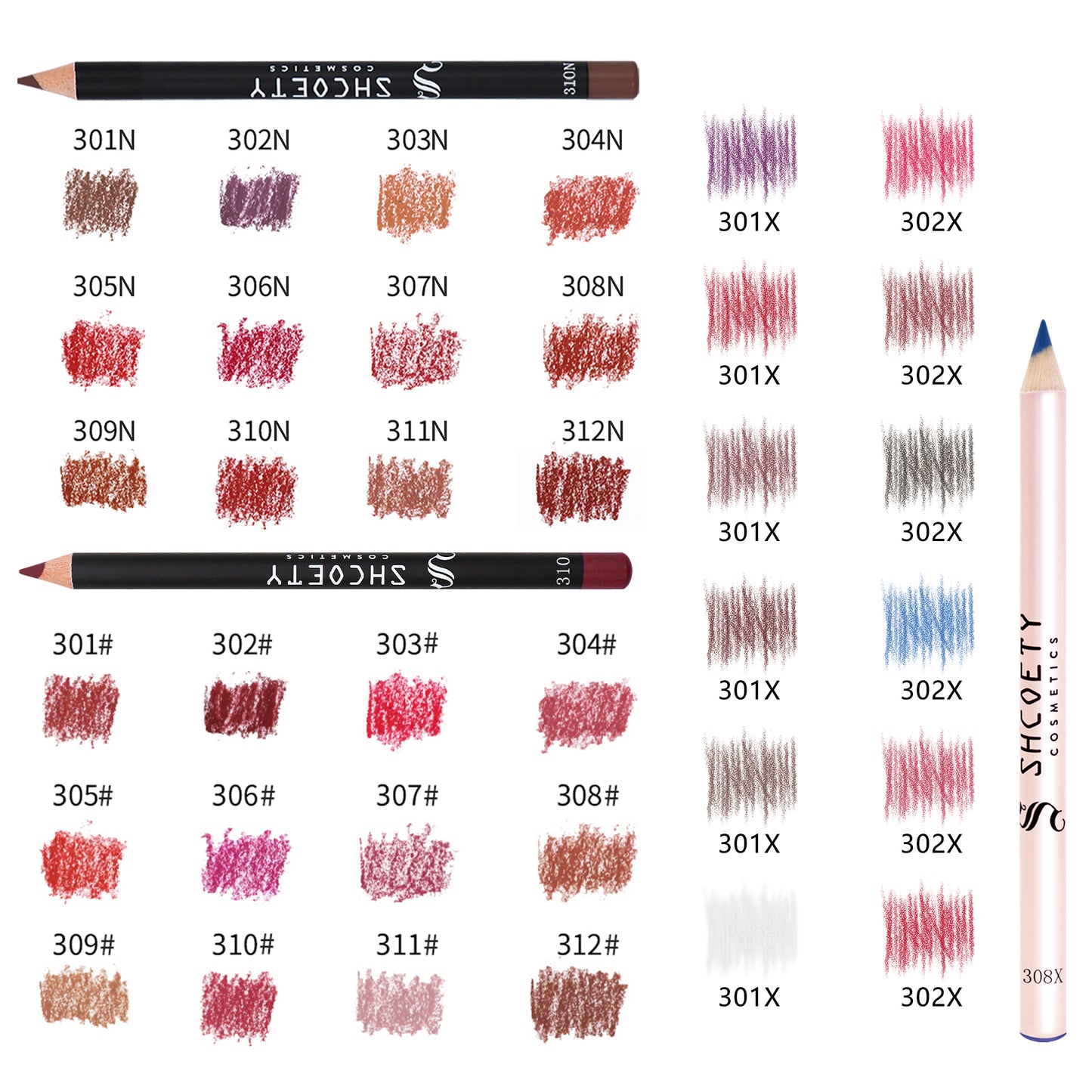 36-teiliges Set mit mattem, wasserfestem Lippenkonturenstift, 3 x 12 Stück/Box, 3 Boxen, Lippenstiftstift, mehrfarbiges, mattes Lippen-Make-up-Geschenkset für Frauen, Make-up-Set als Muttertagsgeschenk