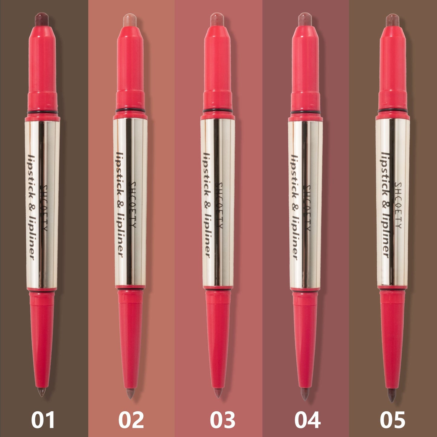 SHCOETY 12 Farben Matte Liquid Lip Liner Set, Dual-Use-Lippenstift und Lipliner Combo, Einfach aufzutragen, Langanhaltende, Viskose Formel, Soft Tip Applikator, Lippen Make-Up Geschenkset