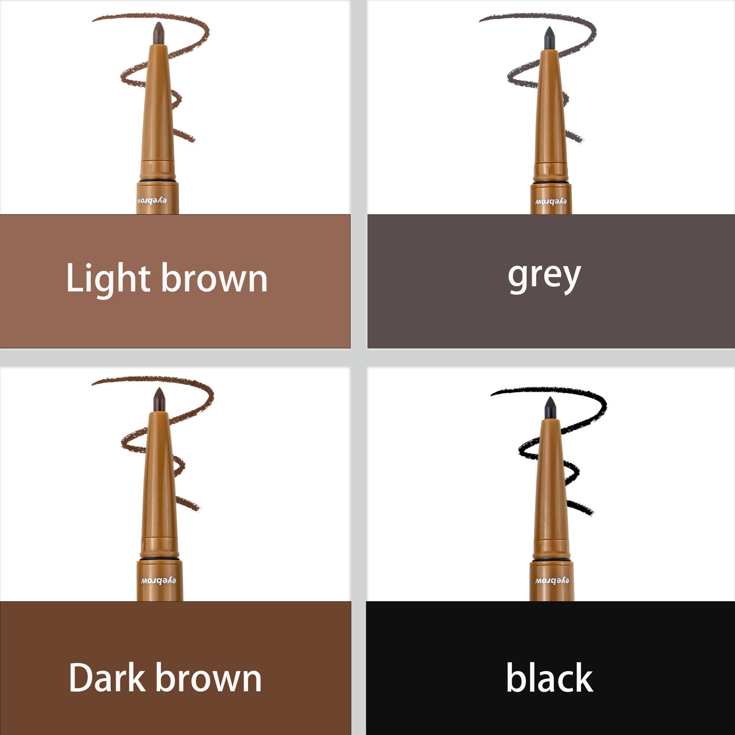 SHCOETY 4 Farben Doppelseitiger Augenbrauenstift und Augenbrauengel zum Formen der Augenbrauen, natürlicher, lang anhaltender und leicht zu färbender Augenbrauenstift