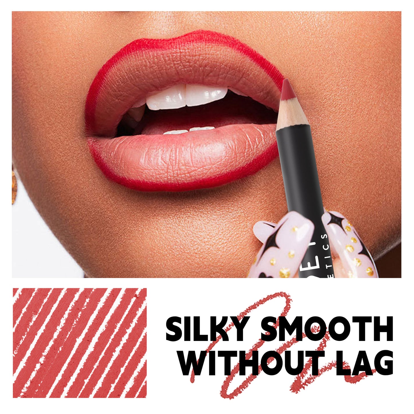 12色哑光唇线笔日常使用