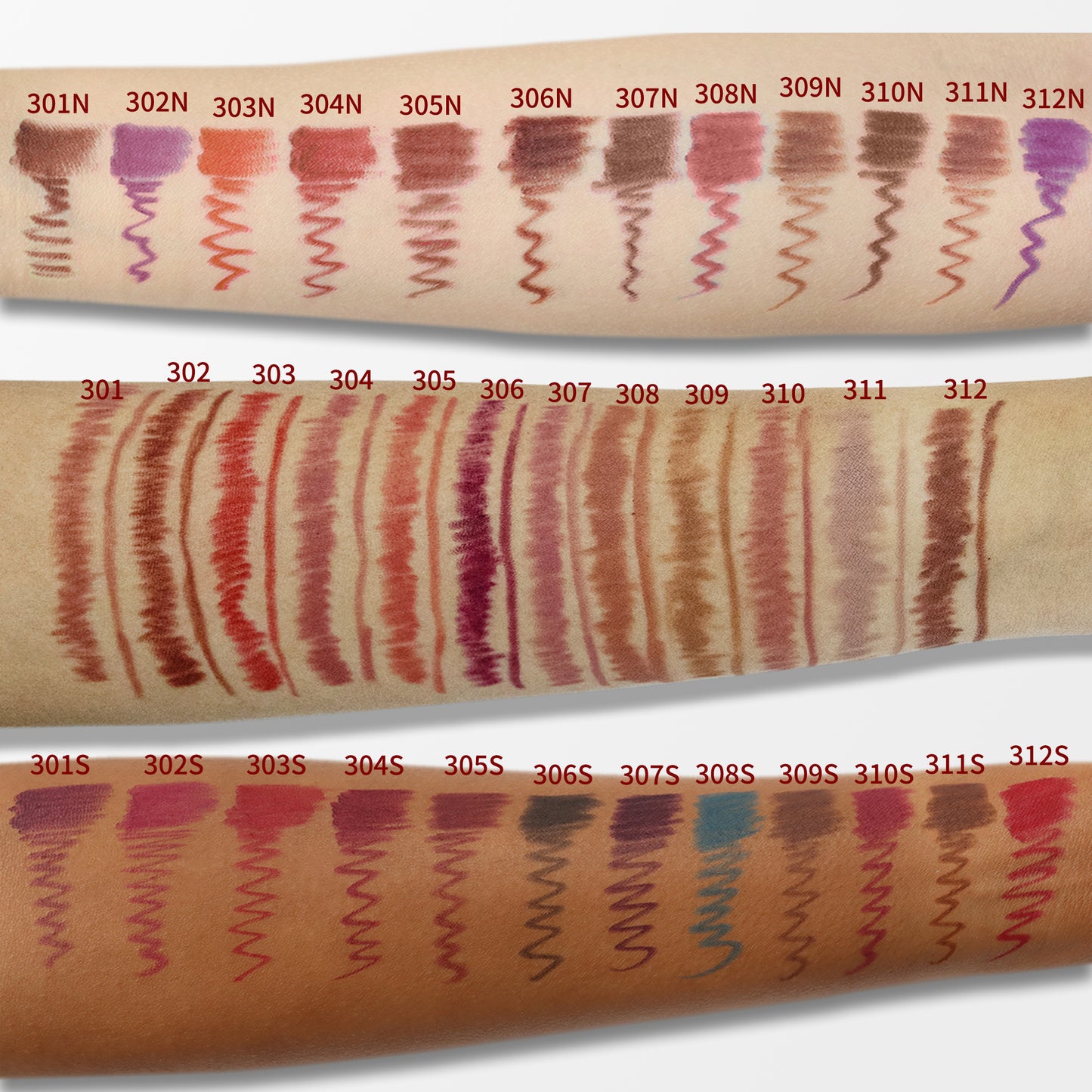 36-teiliges Set mit mattem, wasserfestem Lippenkonturenstift, 3 x 12 Stück/Box, 3 Boxen, Lippenstiftstift, mehrfarbiges, mattes Lippen-Make-up-Geschenkset für Frauen, Make-up-Set als Muttertagsgeschenk