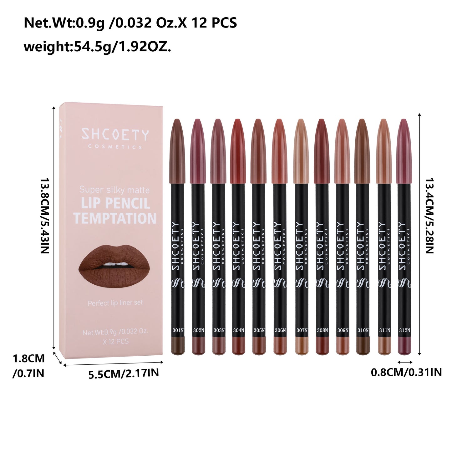 12-color matte lipstick lip liner set nude color non-fading long-lasting