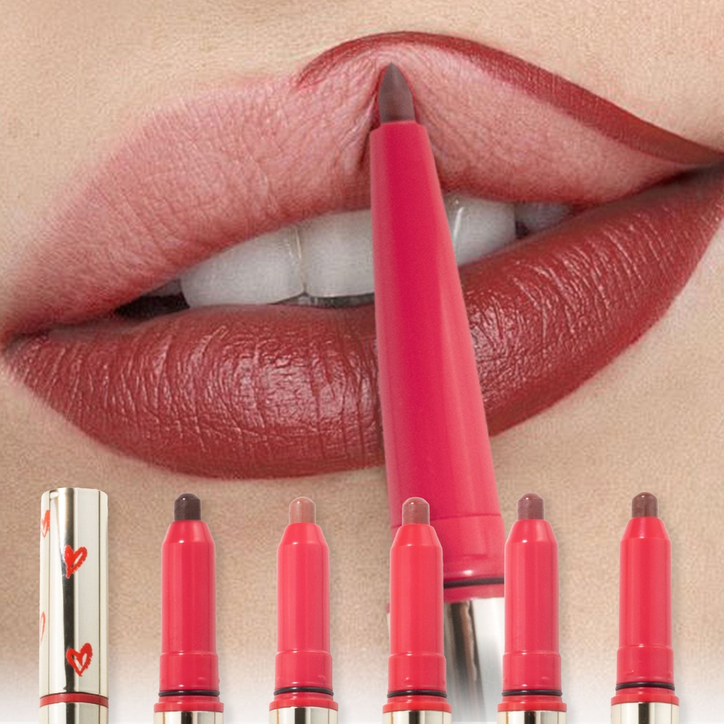 SHCOETY 12 Farben Matte Liquid Lip Liner Set, Dual-Use-Lippenstift und Lipliner Combo, Einfach aufzutragen, Langanhaltende, Viskose Formel, Soft Tip Applikator, Lippen Make-Up Geschenkset