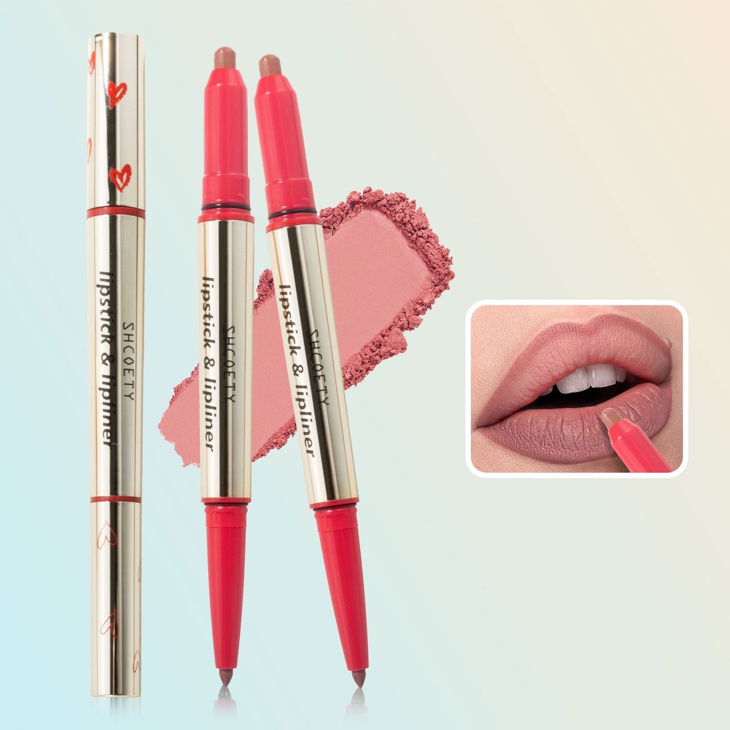 SHCOETY 12 Farben Matte Liquid Lip Liner Set, Dual-Use-Lippenstift und Lipliner Combo, Einfach aufzutragen, Langanhaltende, Viskose Formel, Soft Tip Applikator, Lippen Make-Up Geschenkset