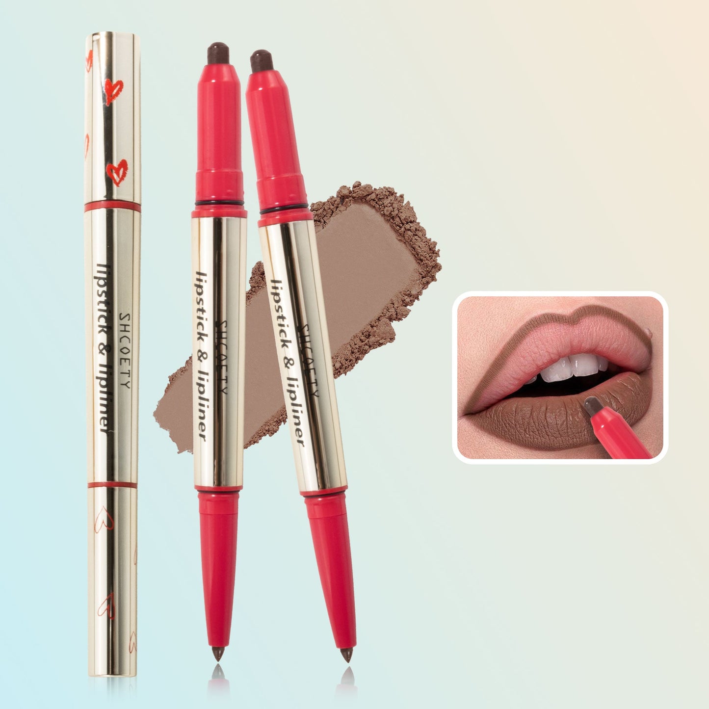 SHCOETY 12 Farben Matte Liquid Lip Liner Set, Dual-Use-Lippenstift und Lipliner Combo, Einfach aufzutragen, Langanhaltende, Viskose Formel, Soft Tip Applikator, Lippen Make-Up Geschenkset