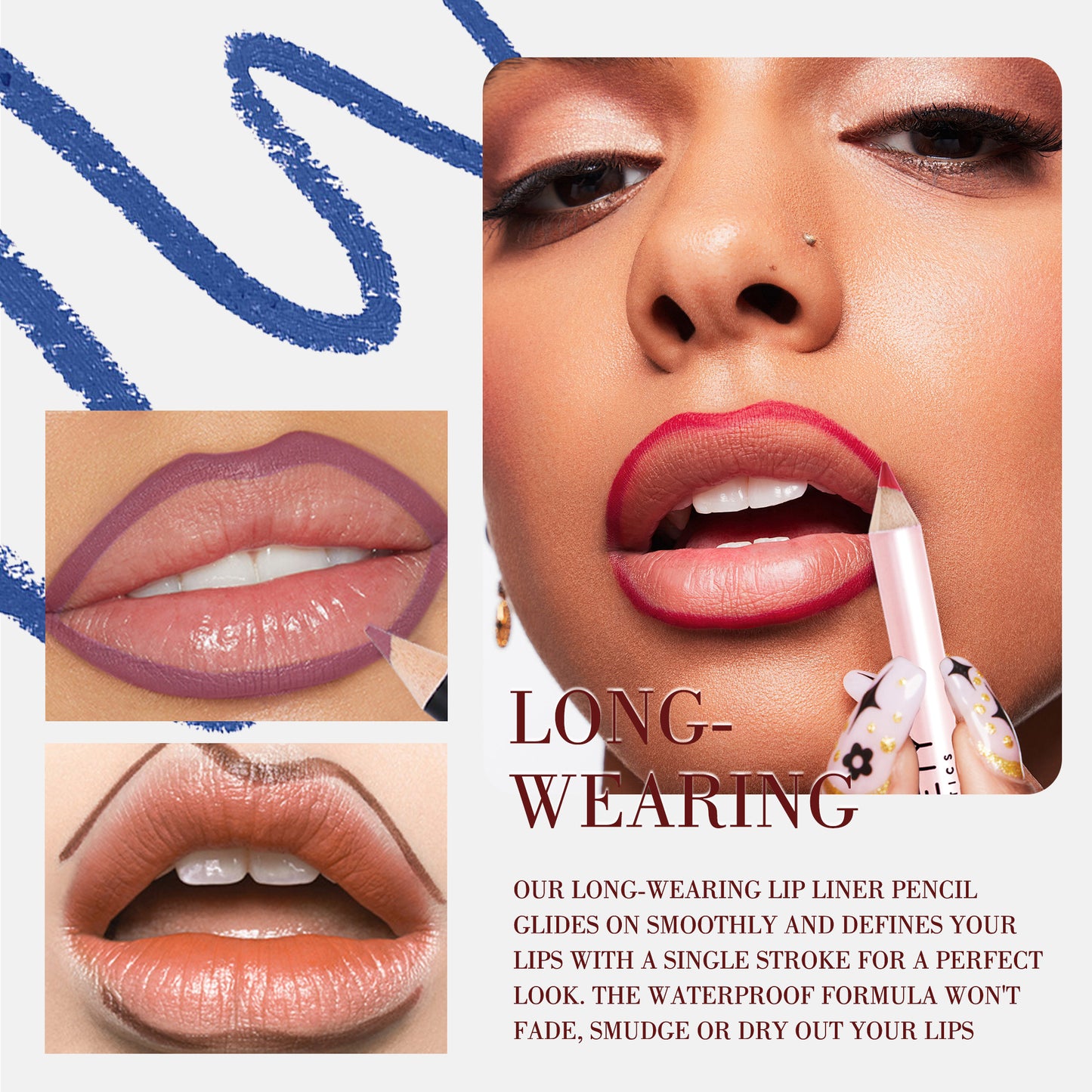 36-teiliges Set mit mattem, wasserfestem Lippenkonturenstift, 3 x 12 Stück/Box, 3 Boxen, Lippenstiftstift, mehrfarbiges, mattes Lippen-Make-up-Geschenkset für Frauen, Make-up-Set als Muttertagsgeschenk