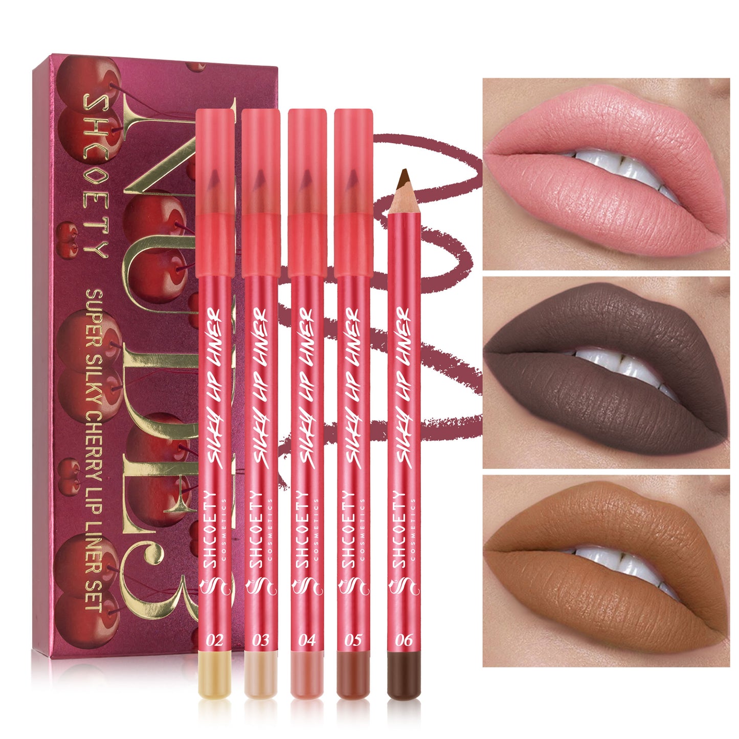 12-color matte lipstick lip liner set nude color lasting and not taking off