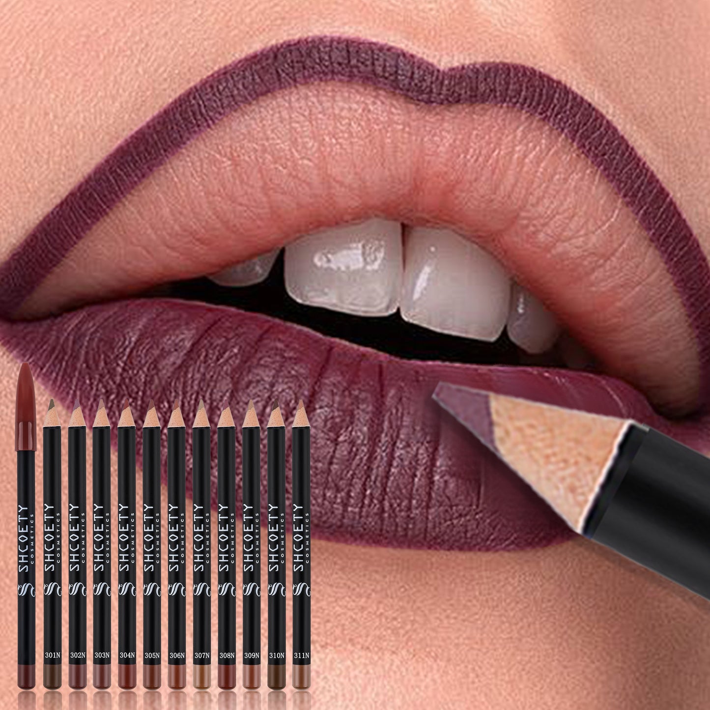 12-color matte lipstick lip liner set nude color non-fading long-lasting