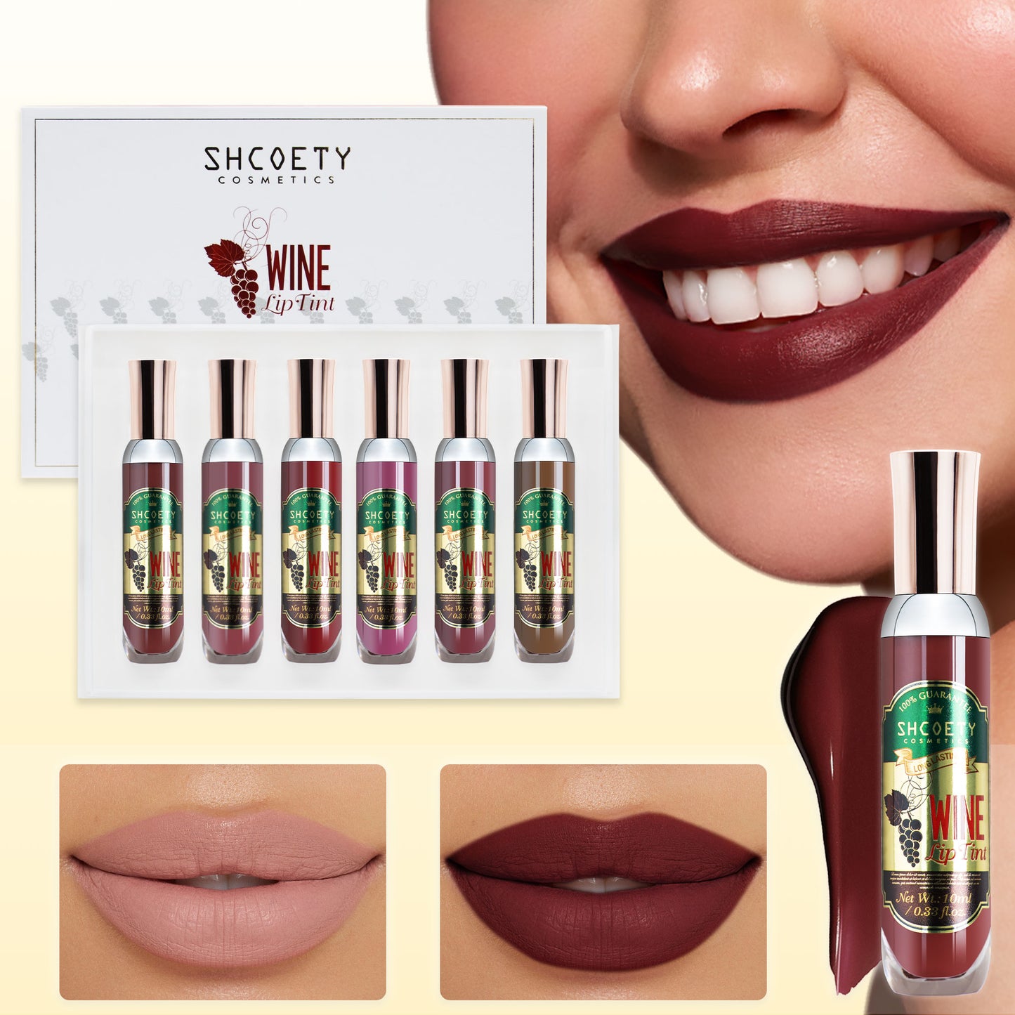 Wine Glass-Inspired Lip Gloss Set - Elegant Shades for Every Occasion