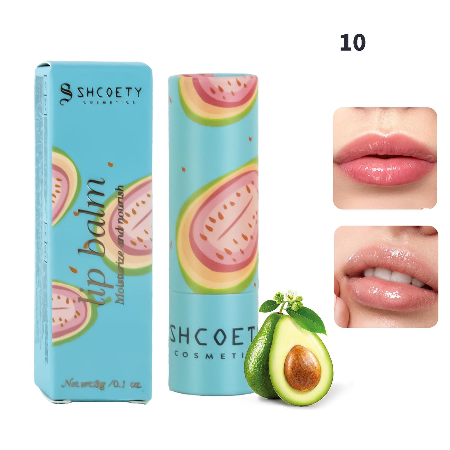 6-teiliges Lippenbalsam-Set mit Fruchtmotiven, feuchtigkeitsspendende, schimmernde Lippenstifte, nährendes Anti-Spritzen-Lippenpflegeset