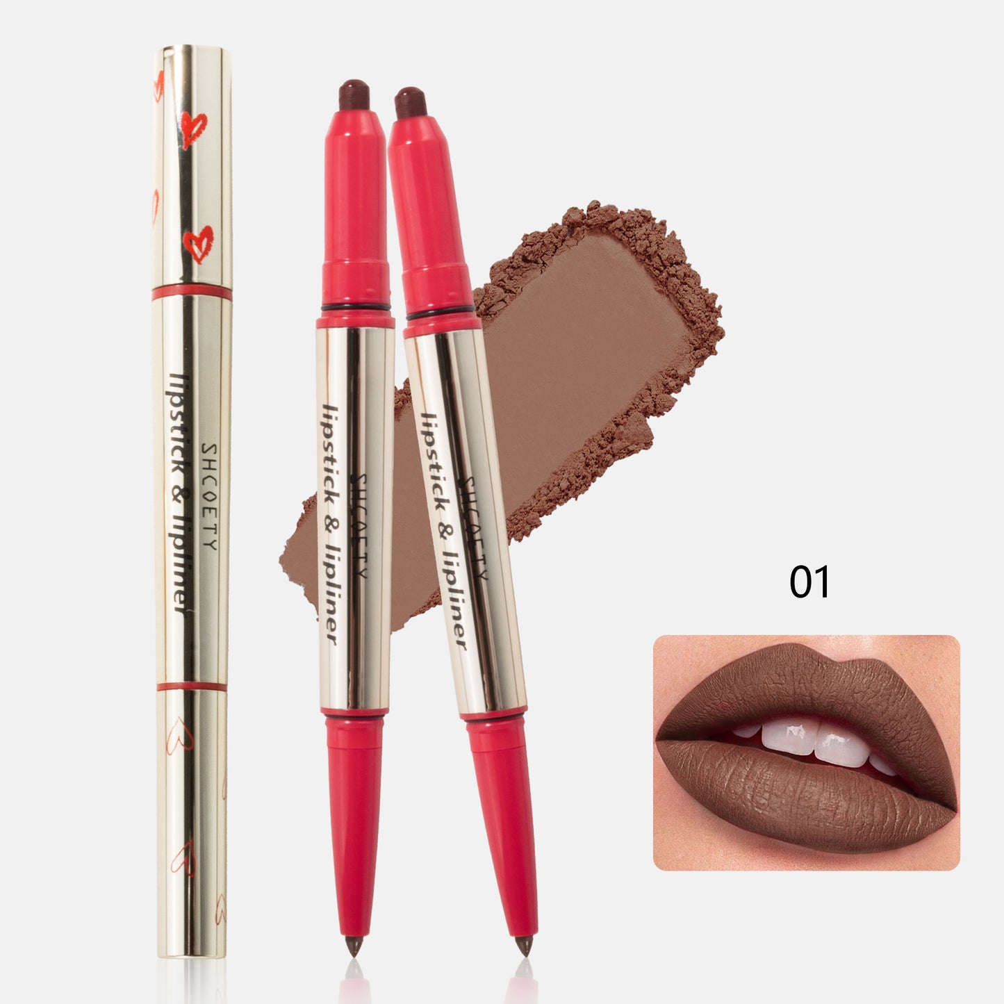 SHCOETY 12 Farben Matte Liquid Lip Liner Set, Dual-Use-Lippenstift und Lipliner Combo, Einfach aufzutragen, Langanhaltende, Viskose Formel, Soft Tip Applikator, Lippen Make-Up Geschenkset