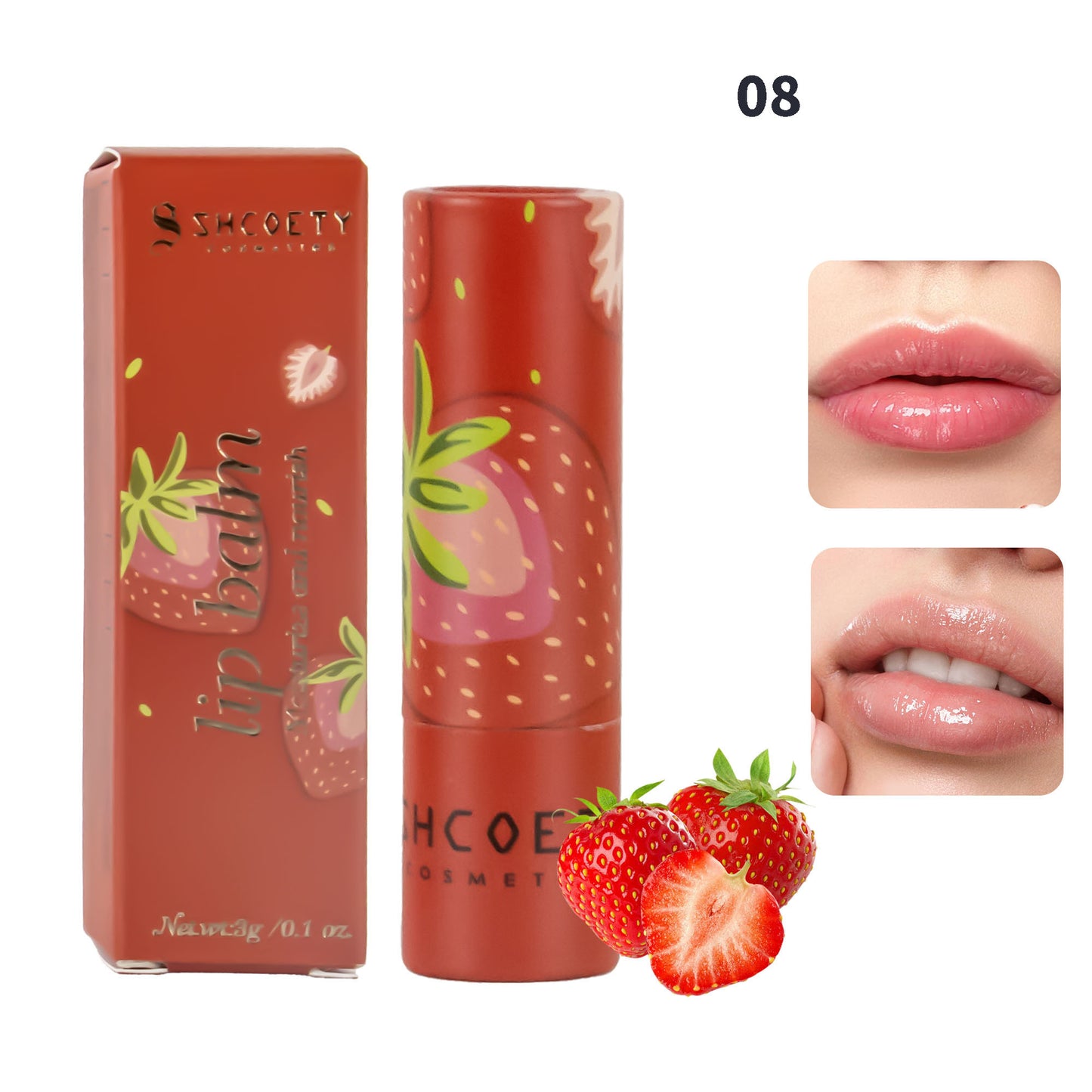 6-teiliges Lippenbalsam-Set mit Fruchtmotiven, feuchtigkeitsspendende, schimmernde Lippenstifte, nährendes Anti-Spritzen-Lippenpflegeset