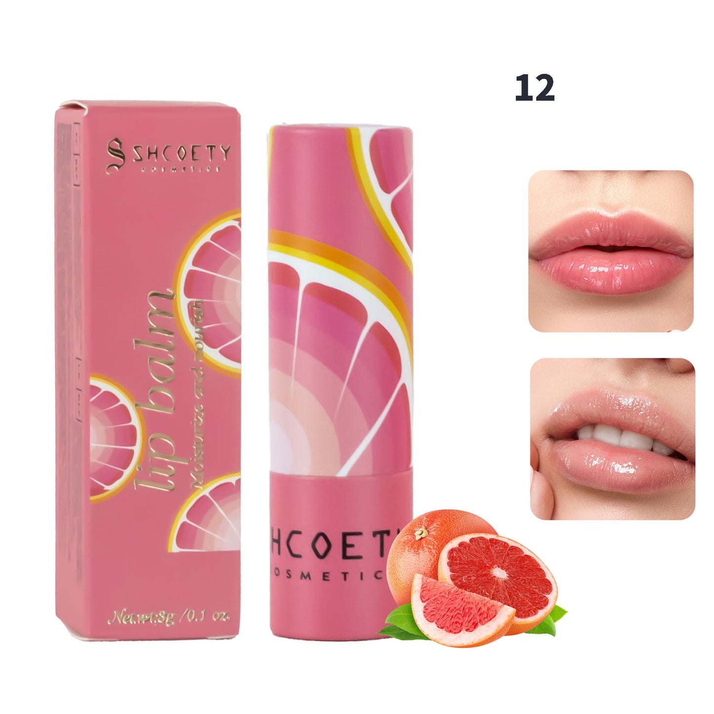 6-teiliges Lippenbalsam-Set mit Fruchtmotiven, feuchtigkeitsspendende, schimmernde Lippenstifte, nährendes Anti-Spritzen-Lippenpflegeset