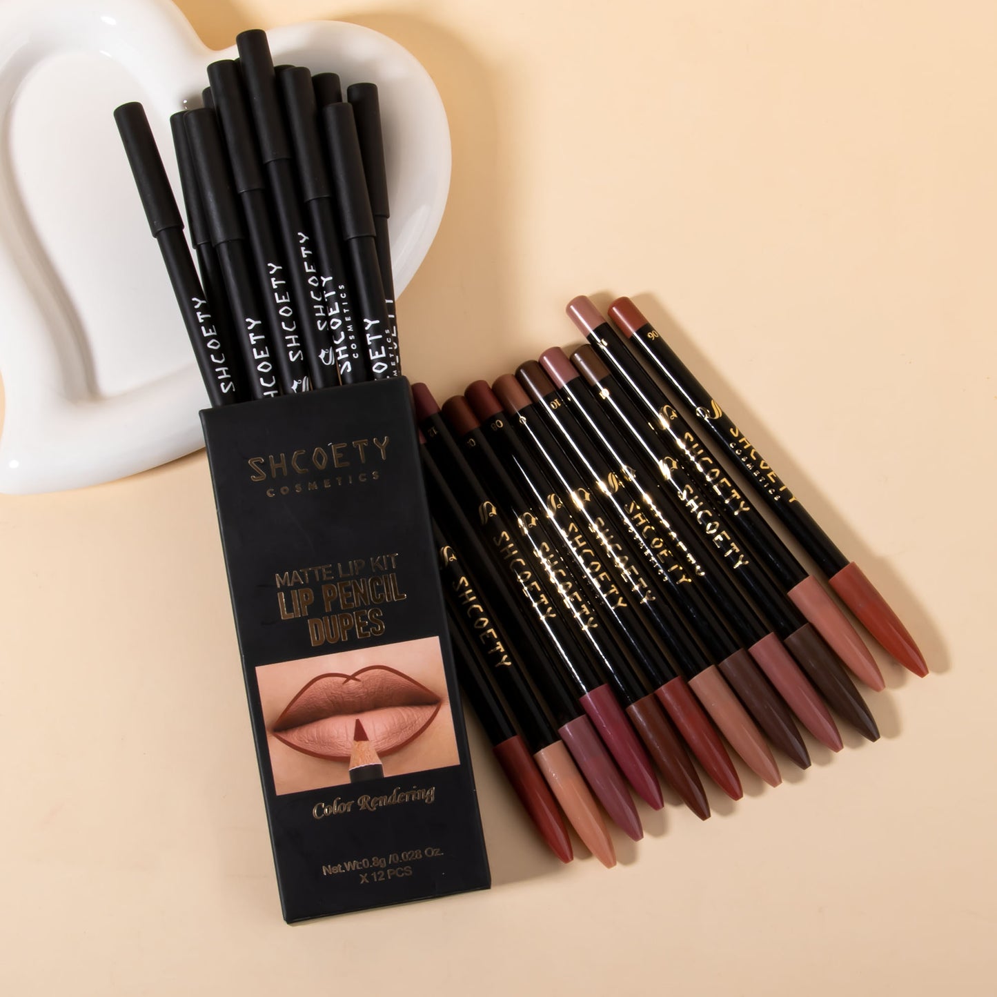 24Pcs lip outline lip liner, 24 colors of matte lip liner lipstick pen set, easy to color and not easy to take off