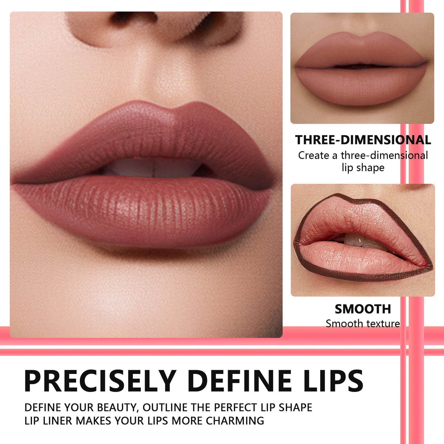 12-color matte lipstick lip liner set nude color lasting and not taking off