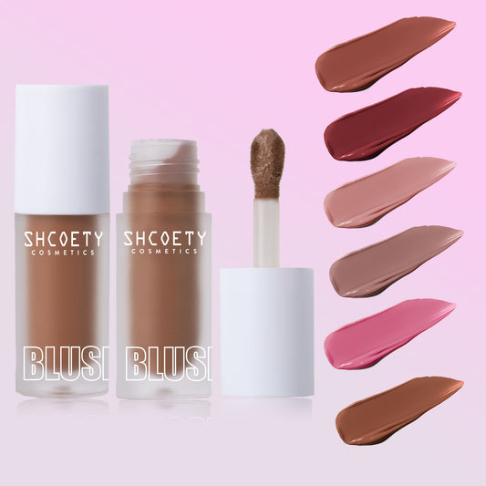 6-color liquid blush – natural, lightweight, long-lasting, for a radiant and luminous look.