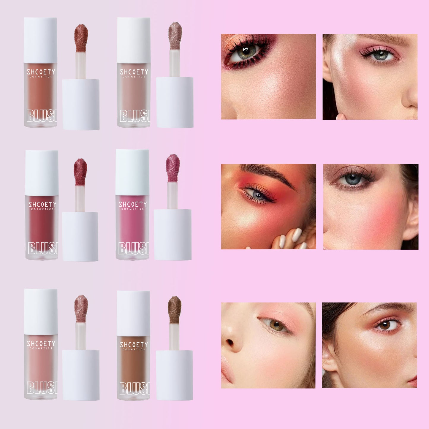 6-color liquid blush – natural, lightweight, long-lasting, for a radiant and luminous look.