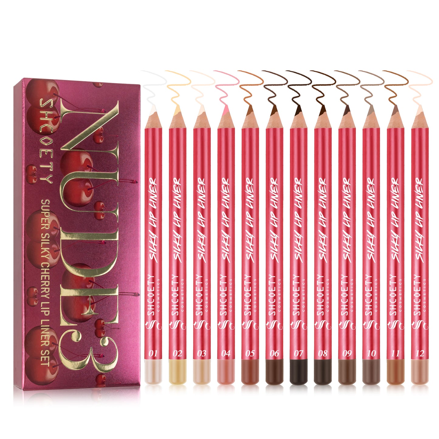 12-color matte lipstick lip liner set nude color lasting and not taking off