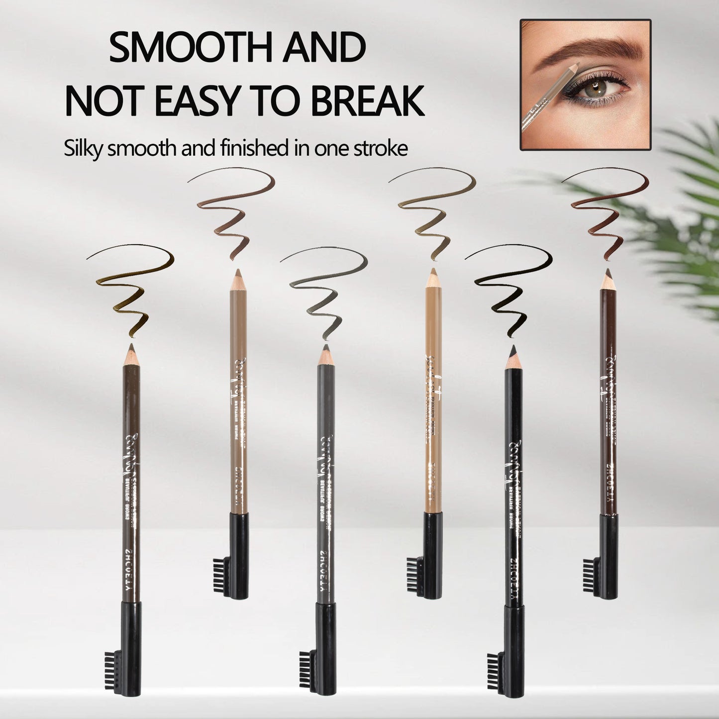 SHCOETY Juego de lápices de cejas impermeables de 6 colores Color Icon Kohl Lápiz delineador de ojos: rico color hiperpigmentado, aplicación cremosa suave, acabado mate de larga duración Versatilidad, libre de crueldad animal y vegano